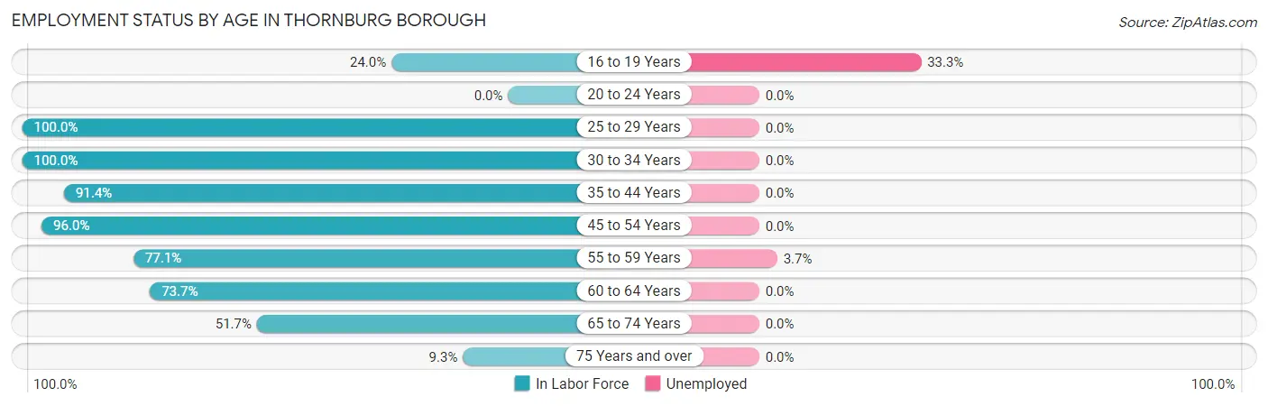 Employment Status by Age in Thornburg borough