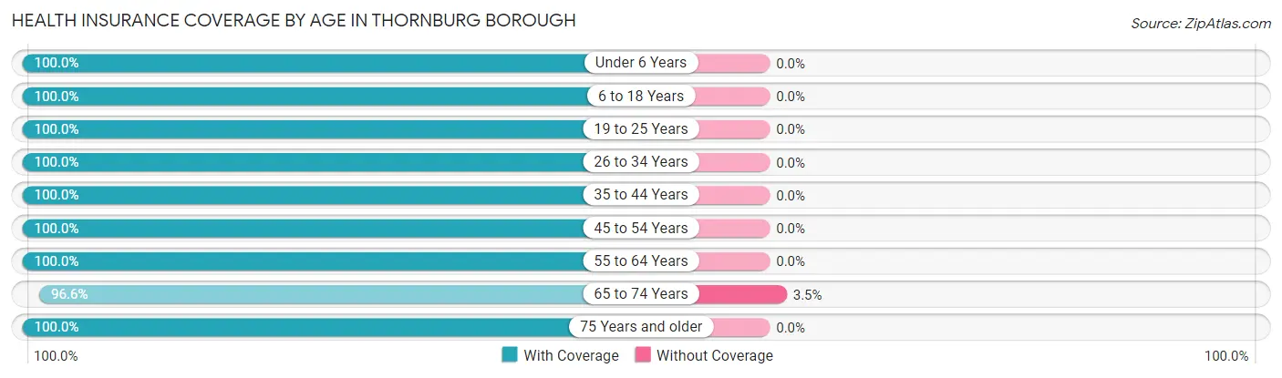 Health Insurance Coverage by Age in Thornburg borough