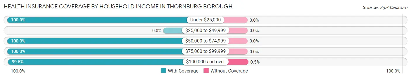 Health Insurance Coverage by Household Income in Thornburg borough