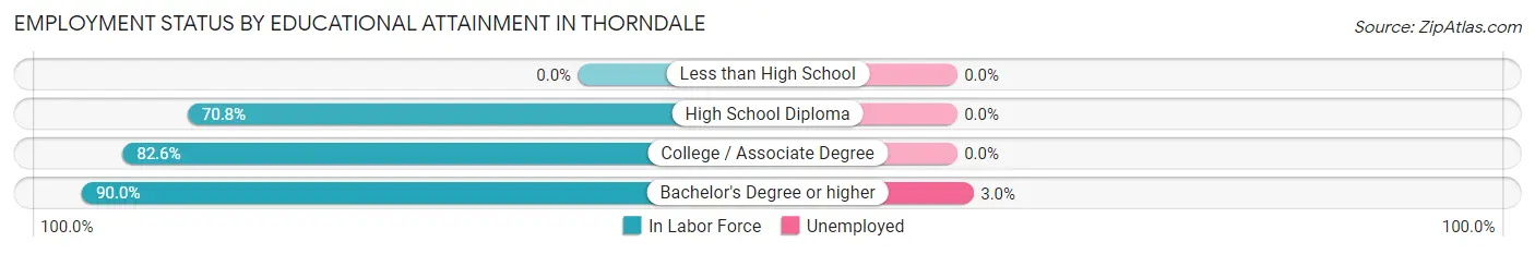 Employment Status by Educational Attainment in Thorndale