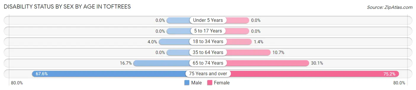 Disability Status by Sex by Age in Toftrees