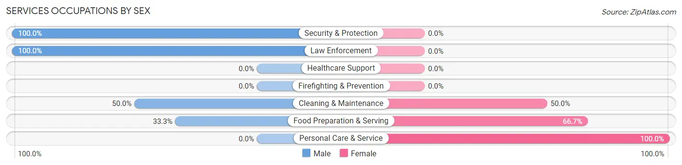 Services Occupations by Sex in Townville borough