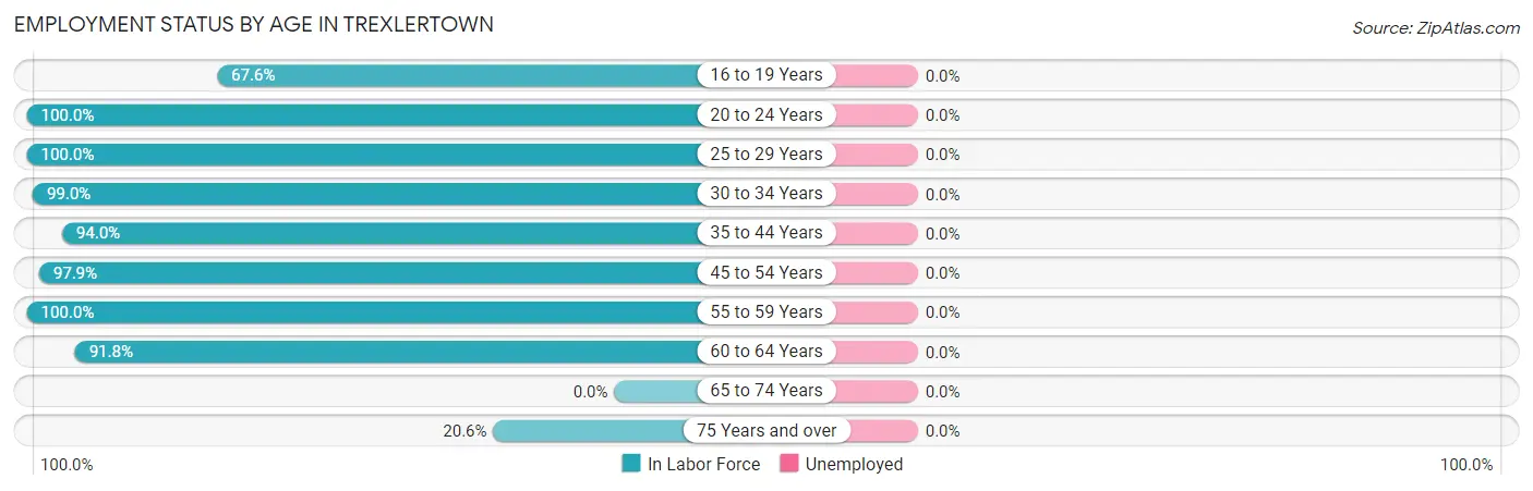 Employment Status by Age in Trexlertown