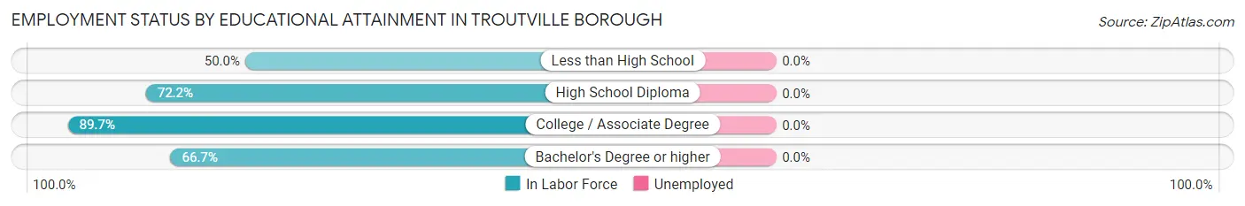 Employment Status by Educational Attainment in Troutville borough