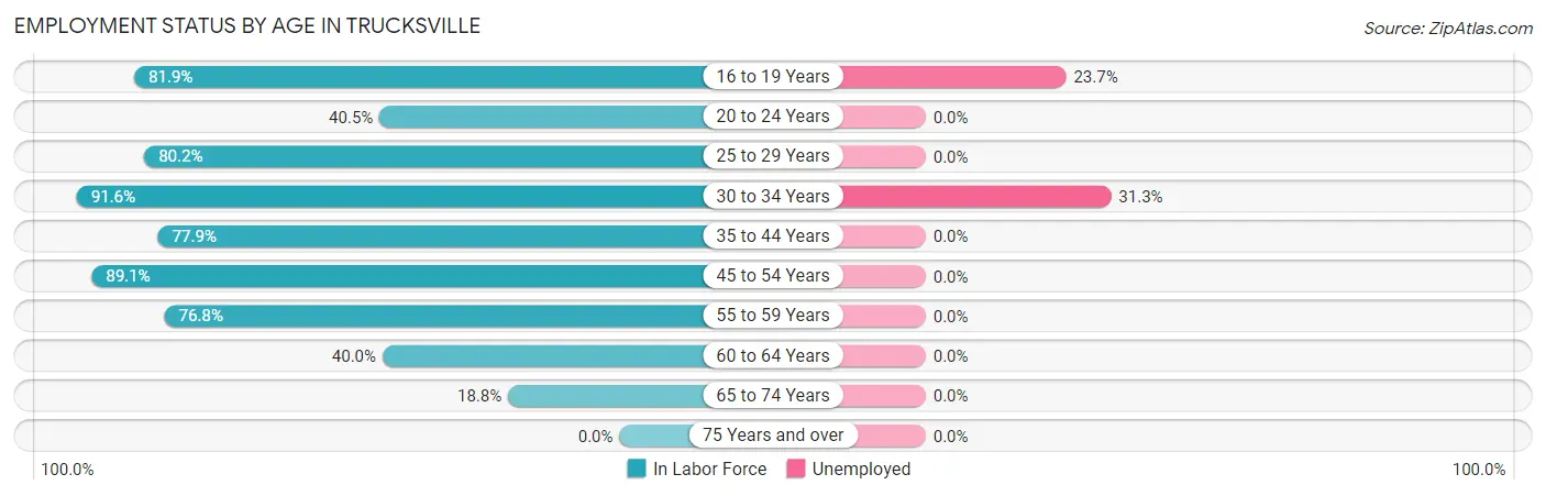 Employment Status by Age in Trucksville