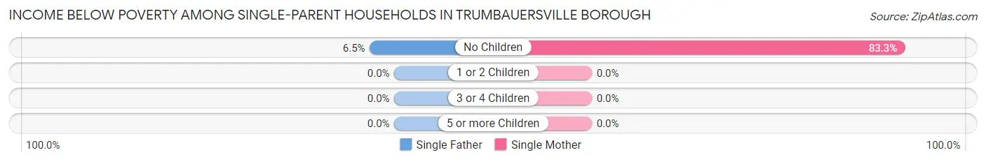 Income Below Poverty Among Single-Parent Households in Trumbauersville borough