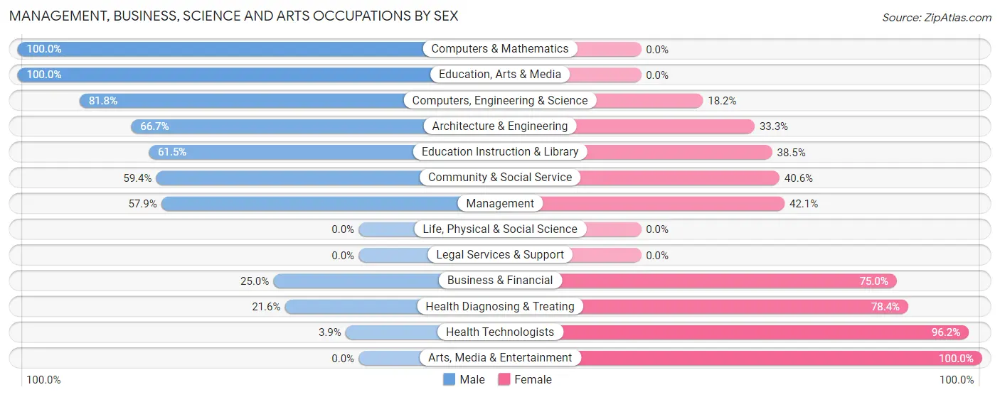 Management, Business, Science and Arts Occupations by Sex in Turbotville borough