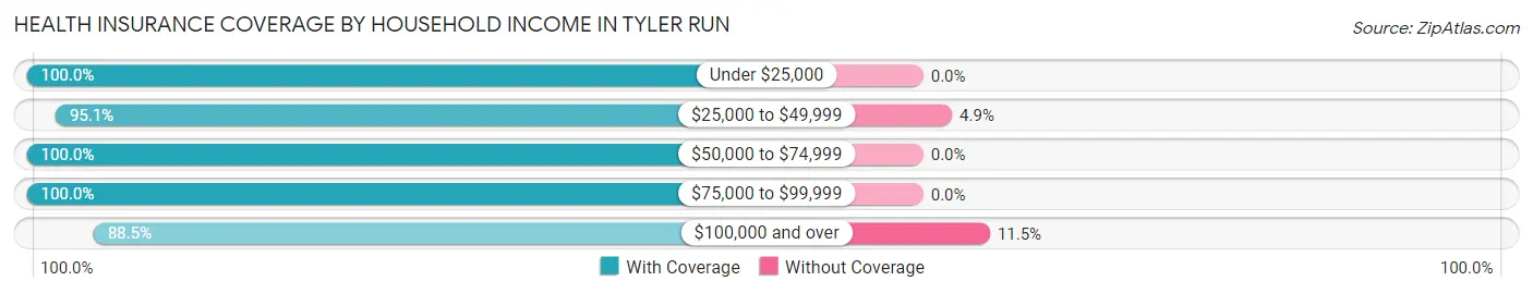 Health Insurance Coverage by Household Income in Tyler Run