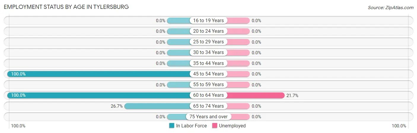 Employment Status by Age in Tylersburg