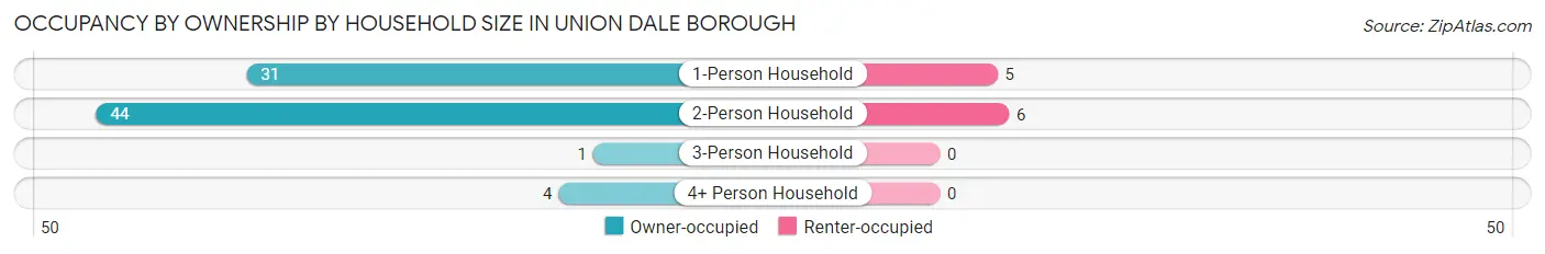 Occupancy by Ownership by Household Size in Union Dale borough