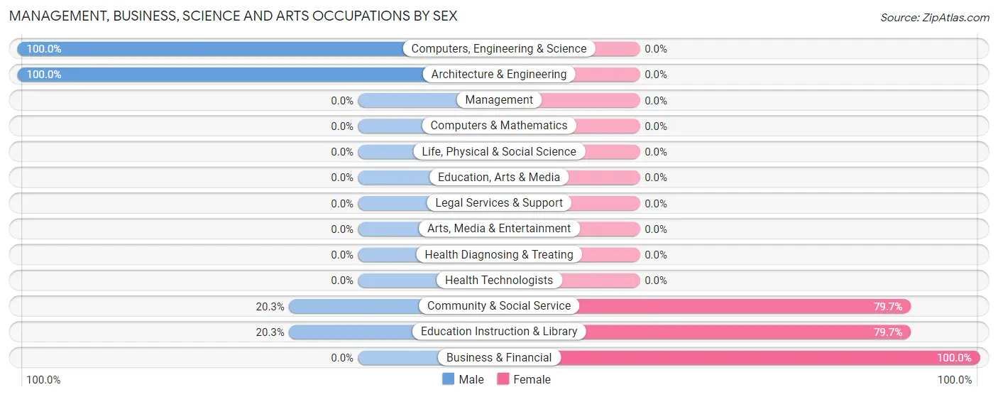 Management, Business, Science and Arts Occupations by Sex in Union Deposit