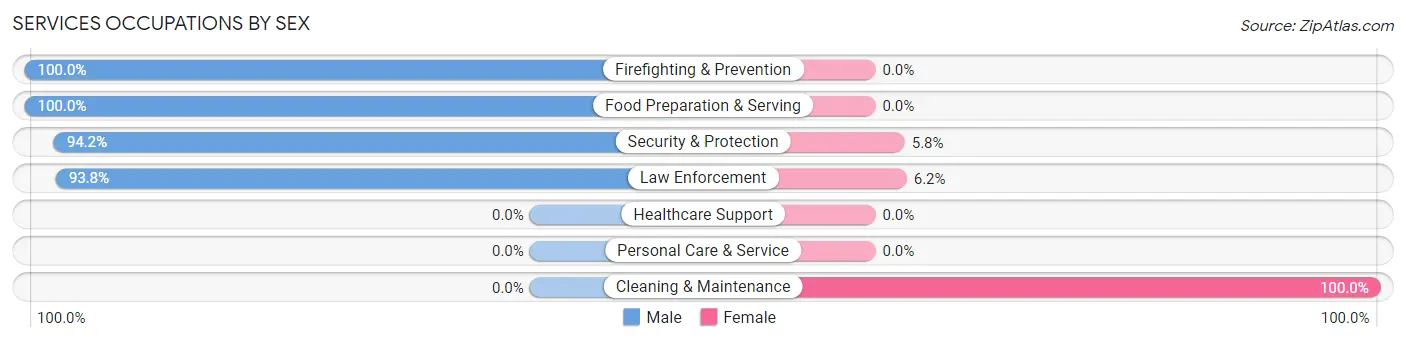 Services Occupations by Sex in Upper Exeter