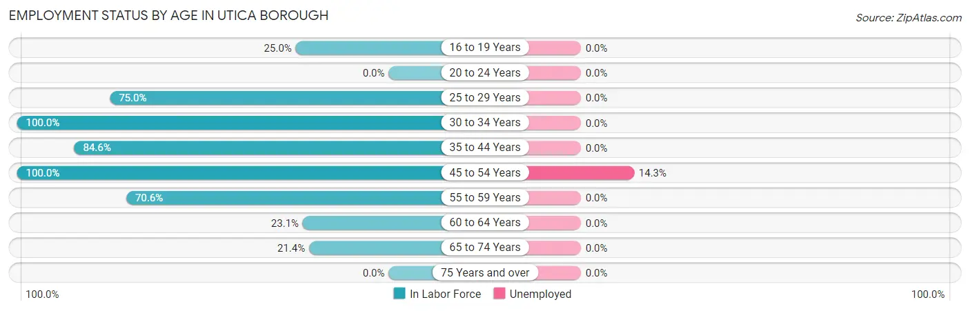 Employment Status by Age in Utica borough