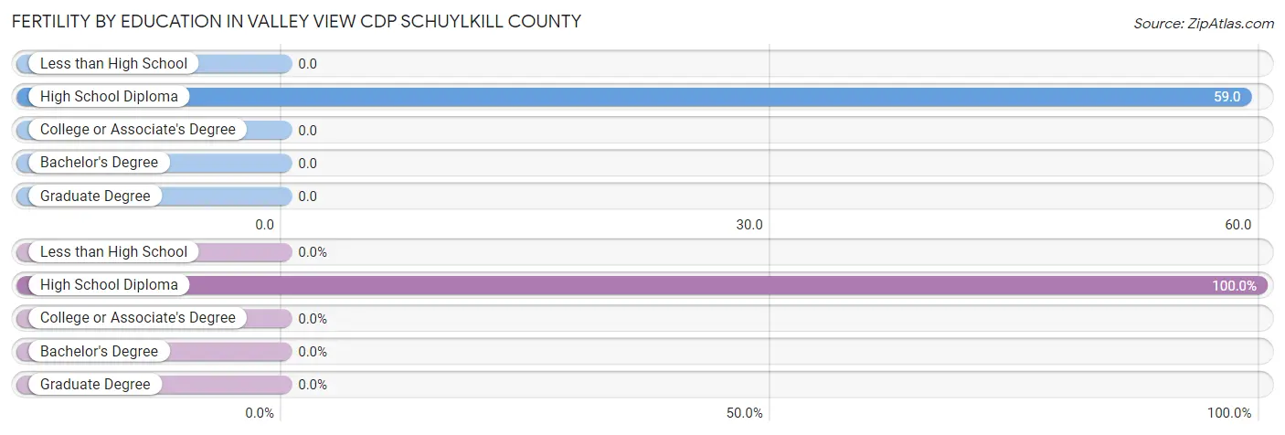 Female Fertility by Education Attainment in Valley View CDP Schuylkill County