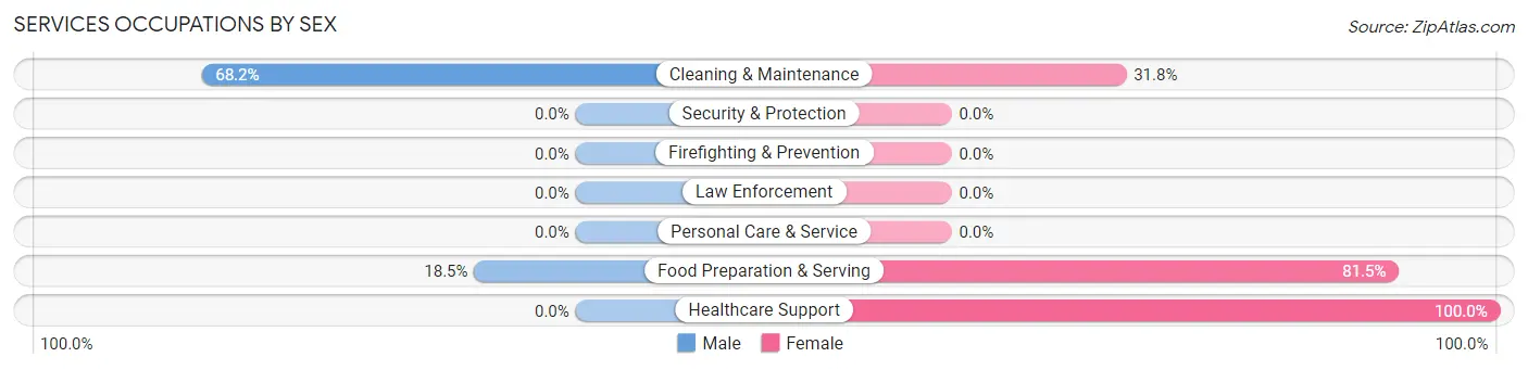 Services Occupations by Sex in Valley View CDP Schuylkill County