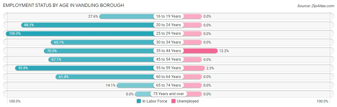 Employment Status by Age in Vandling borough