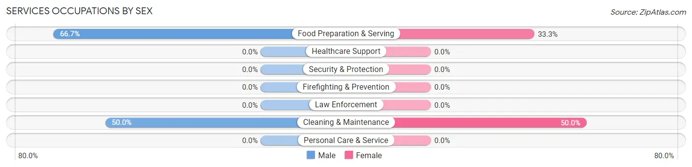 Services Occupations by Sex in Volant borough