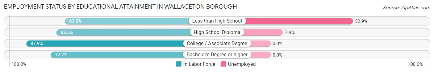 Employment Status by Educational Attainment in Wallaceton borough