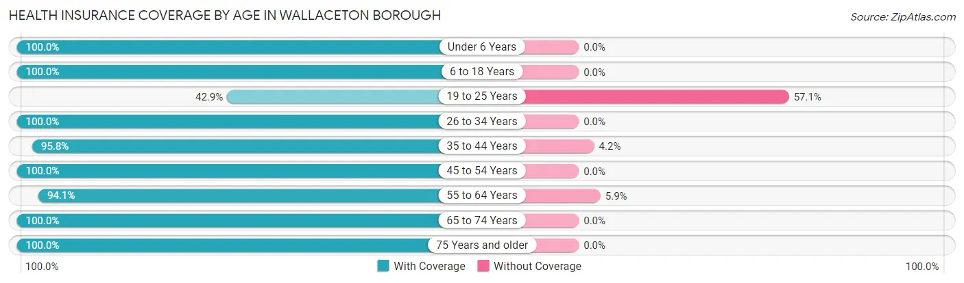 Health Insurance Coverage by Age in Wallaceton borough