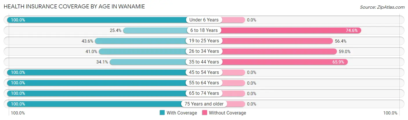Health Insurance Coverage by Age in Wanamie