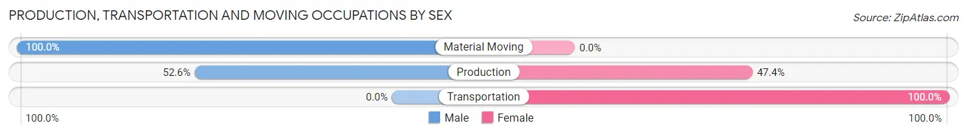 Production, Transportation and Moving Occupations by Sex in Wanamie