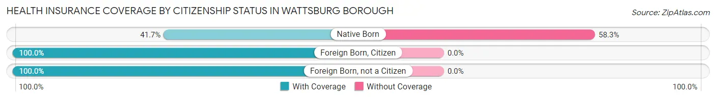 Health Insurance Coverage by Citizenship Status in Wattsburg borough