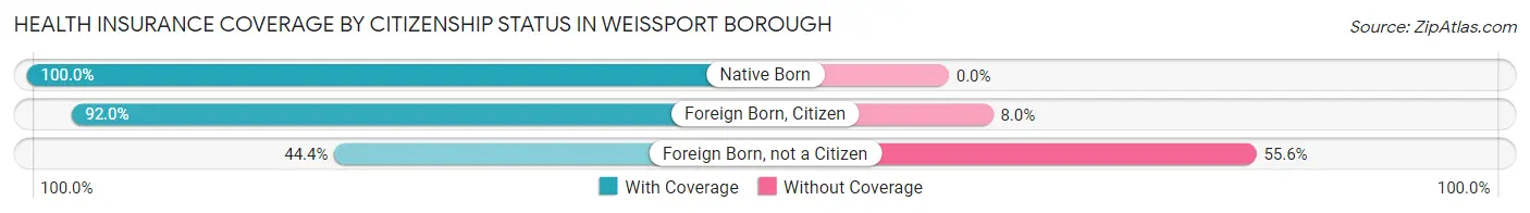Health Insurance Coverage by Citizenship Status in Weissport borough