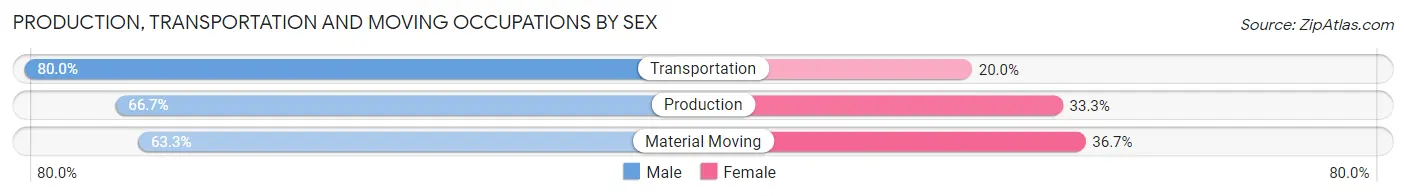 Production, Transportation and Moving Occupations by Sex in Weissport borough
