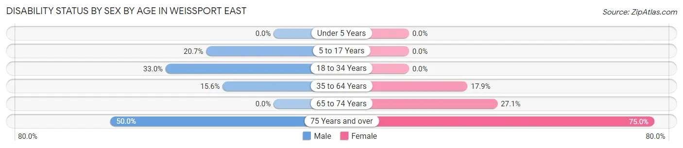 Disability Status by Sex by Age in Weissport East