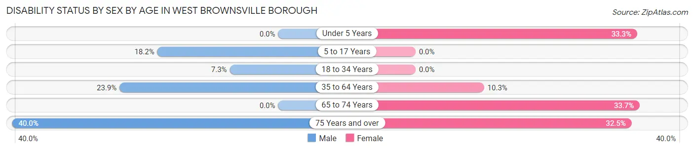 Disability Status by Sex by Age in West Brownsville borough