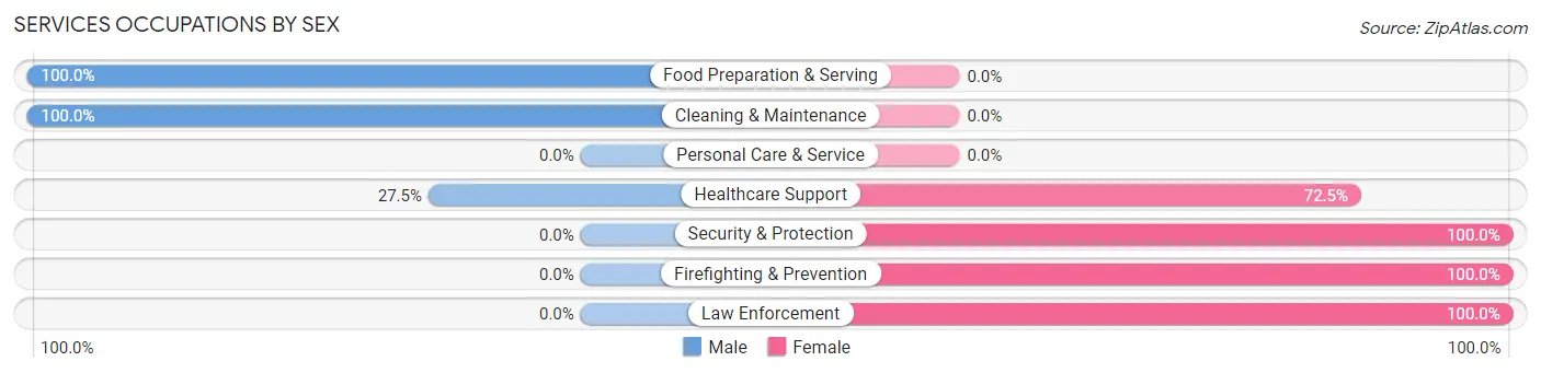 Services Occupations by Sex in West Lawn