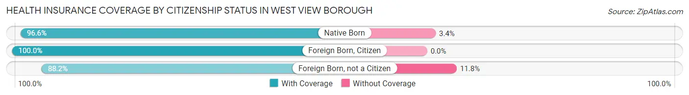 Health Insurance Coverage by Citizenship Status in West View borough