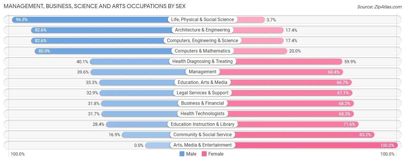 Management, Business, Science and Arts Occupations by Sex in West View borough