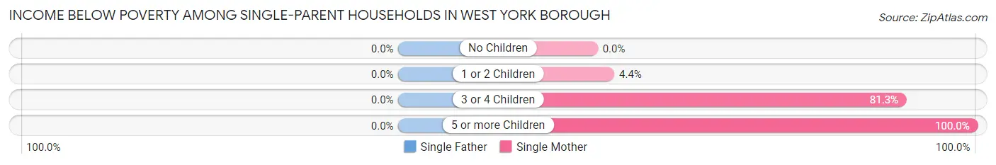 Income Below Poverty Among Single-Parent Households in West York borough