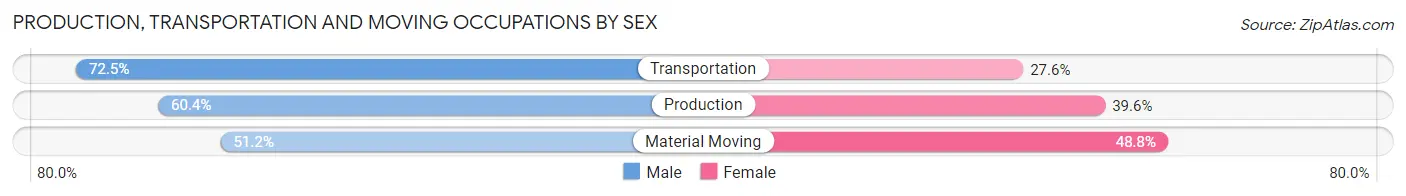 Production, Transportation and Moving Occupations by Sex in West York borough