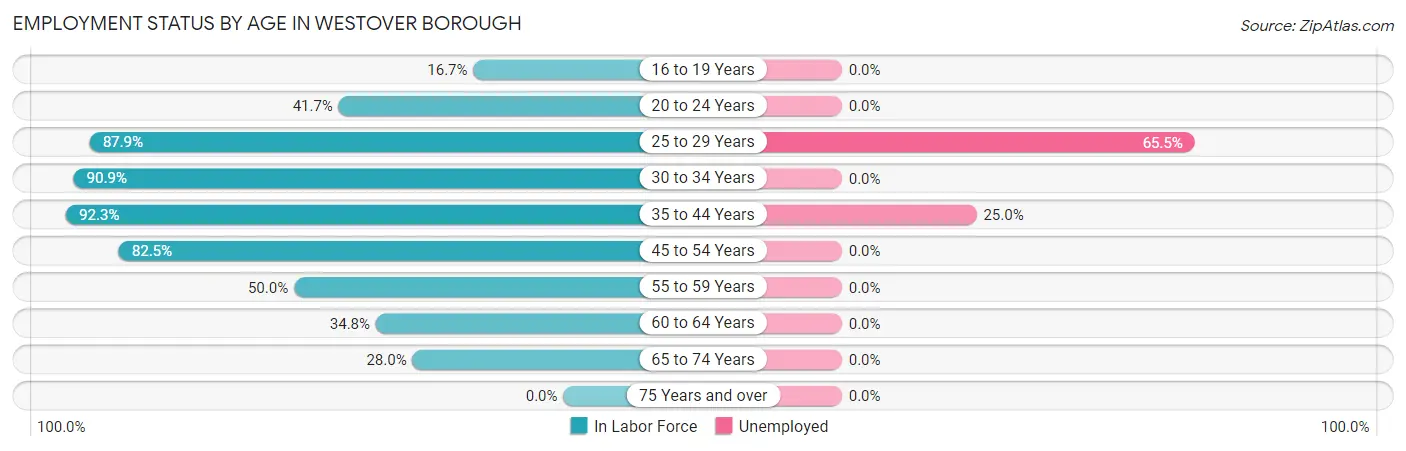 Employment Status by Age in Westover borough
