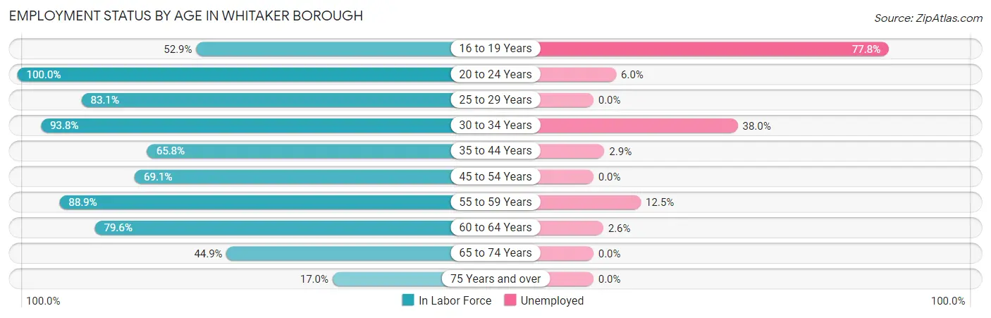 Employment Status by Age in Whitaker borough