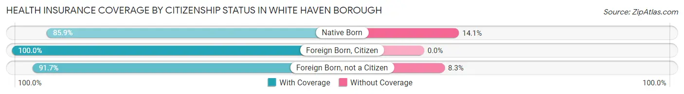 Health Insurance Coverage by Citizenship Status in White Haven borough