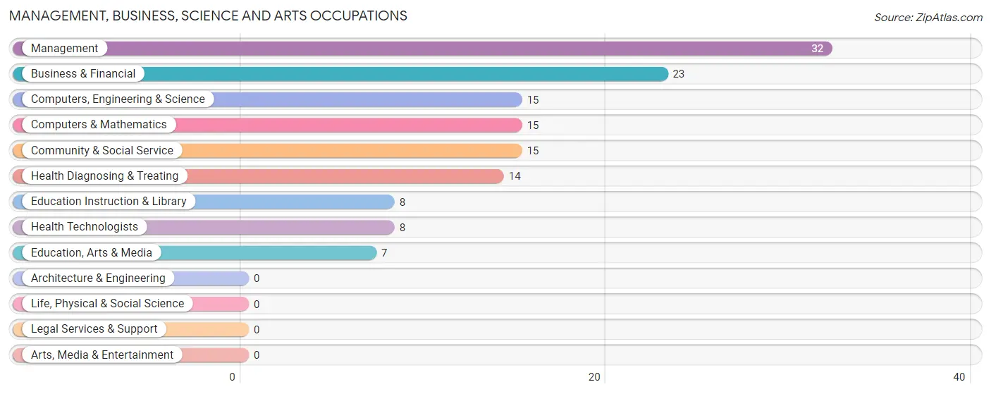 Management, Business, Science and Arts Occupations in White Haven borough