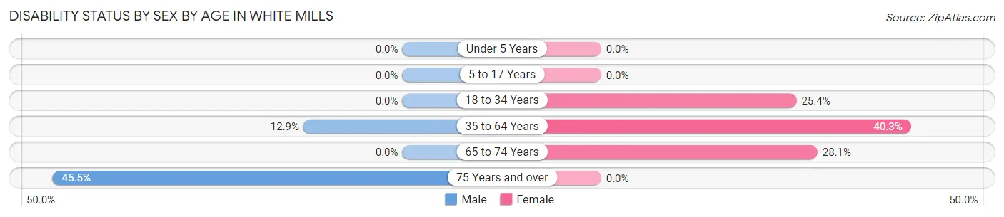 Disability Status by Sex by Age in White Mills