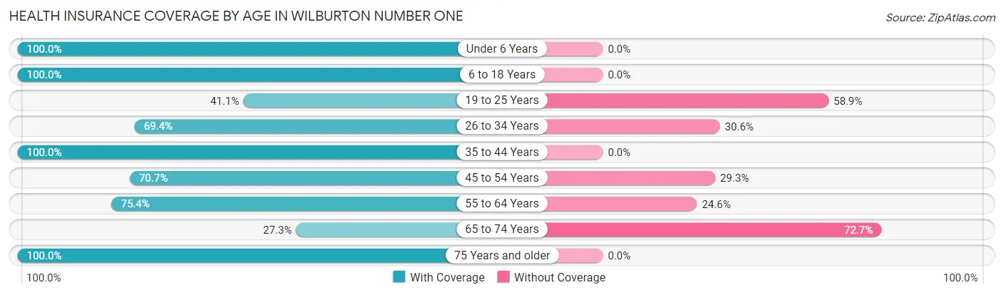Health Insurance Coverage by Age in Wilburton Number One