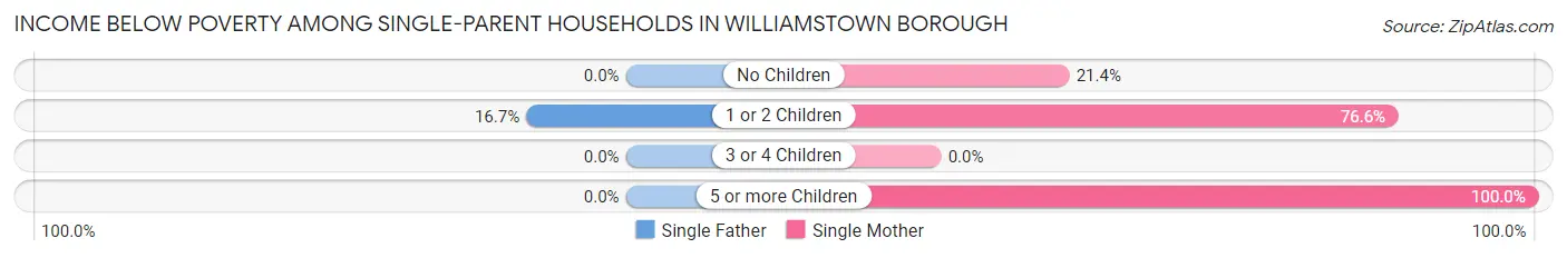 Income Below Poverty Among Single-Parent Households in Williamstown borough
