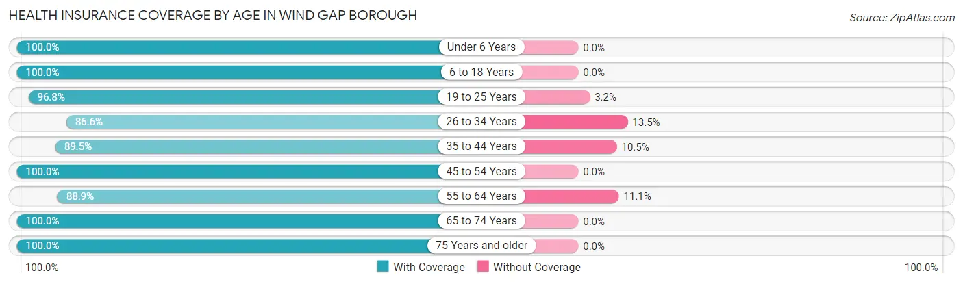 Health Insurance Coverage by Age in Wind Gap borough