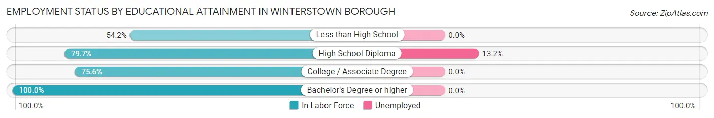 Employment Status by Educational Attainment in Winterstown borough