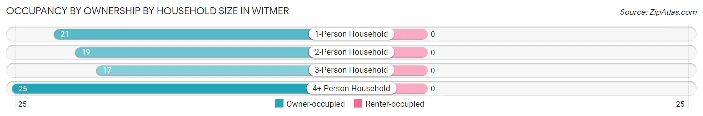 Occupancy by Ownership by Household Size in Witmer