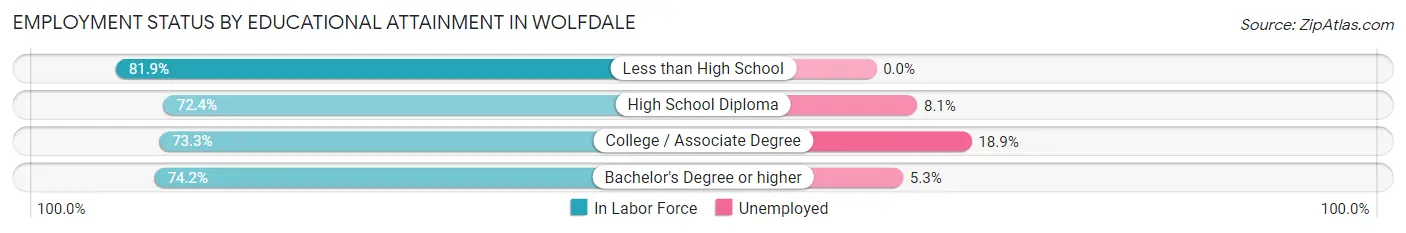 Employment Status by Educational Attainment in Wolfdale