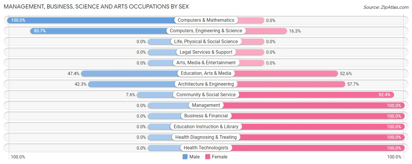 Management, Business, Science and Arts Occupations by Sex in Womelsdorf borough