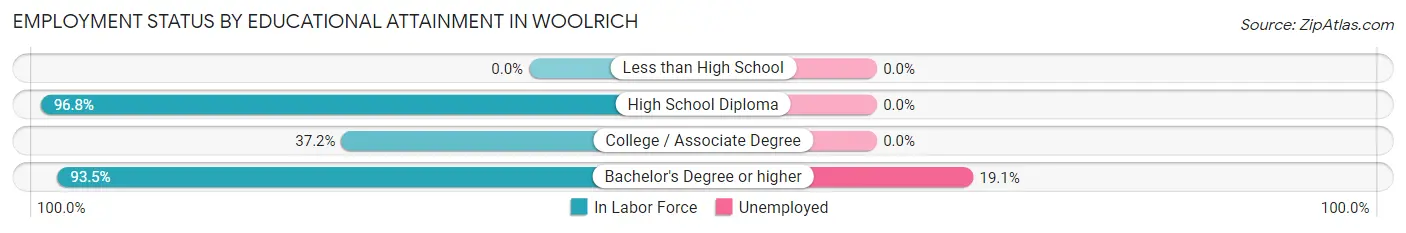 Employment Status by Educational Attainment in Woolrich