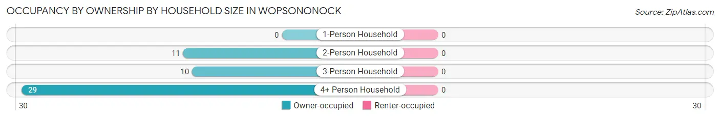 Occupancy by Ownership by Household Size in Wopsononock