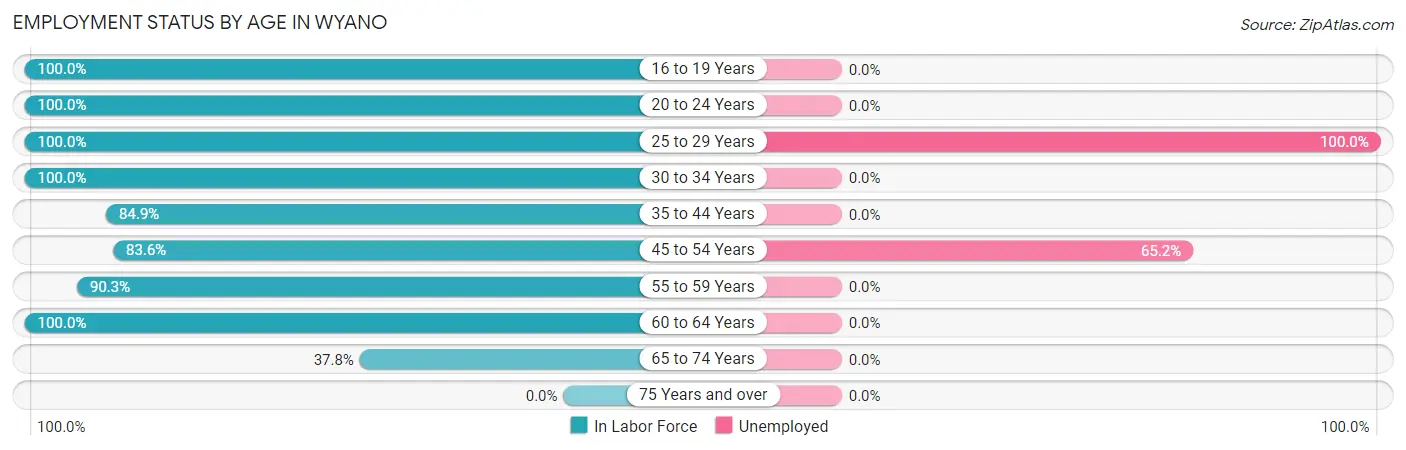 Employment Status by Age in Wyano
